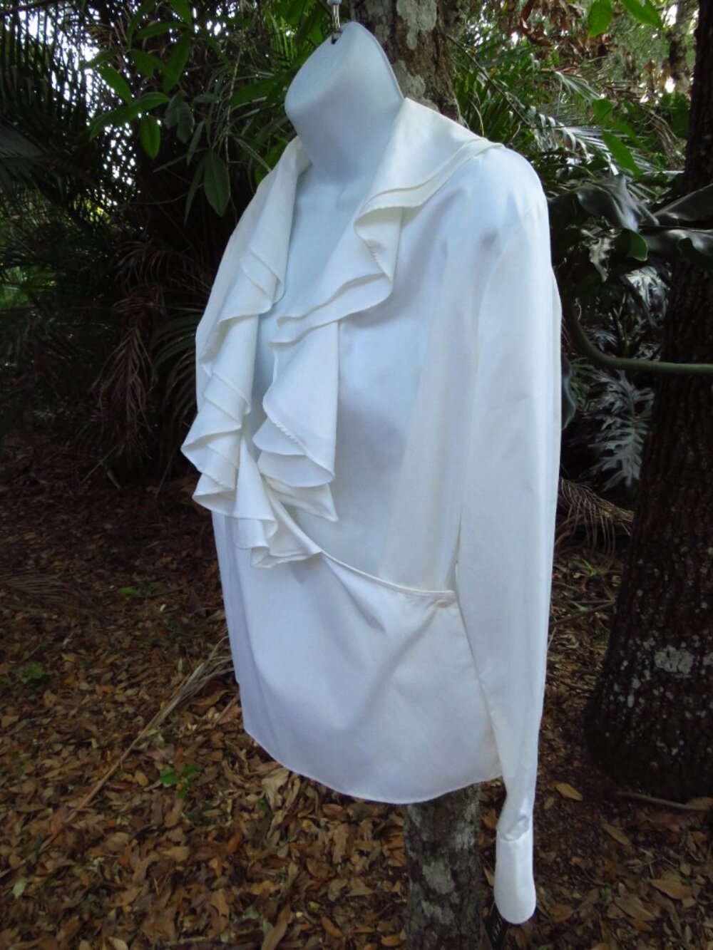 Ralph Lauren Womens Large Double ruffled collar Shirt - Picture 2 of 15